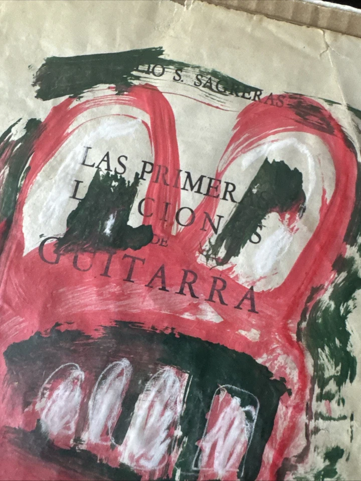 Luis Velarde 2022 Original Mexican Art Painting on Sheet Music – Monster - Image 3 of 4