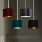 Soft Velvet Light Shades With Metallic Linings Table and Pendant Drum Shades
