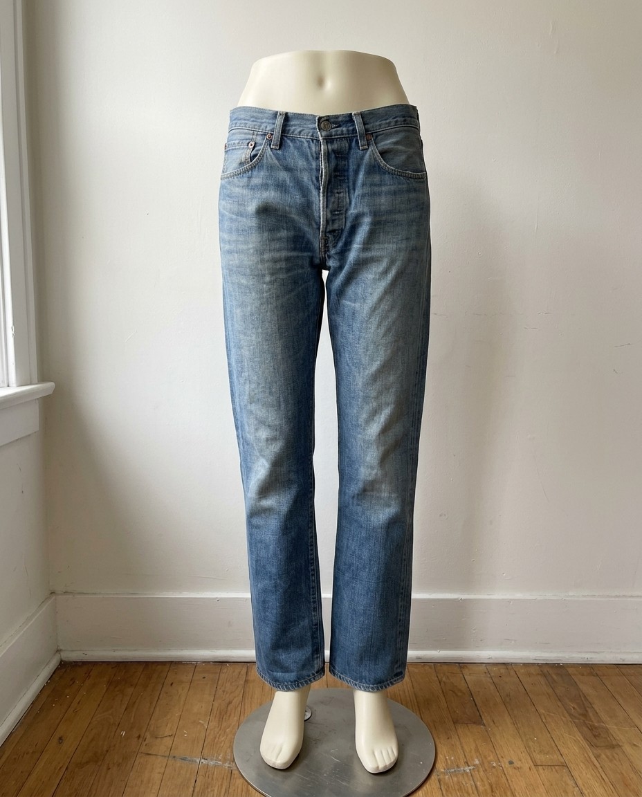 LEVI'S 501- W33-L34 JEANS DONNA TG.48 BLU ORIGINALE