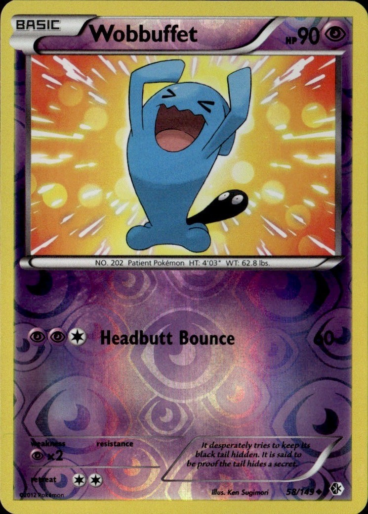 Wobbuffet Reverse Holo Uncommon BCR Boundaries Crossed 58/149 LP