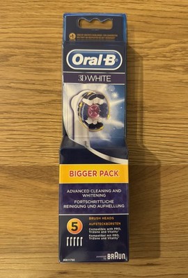 Oral-B 3D White | Aufsteckbürsten für PRO, TriZone, Vitality | 5er Pack | weiß 