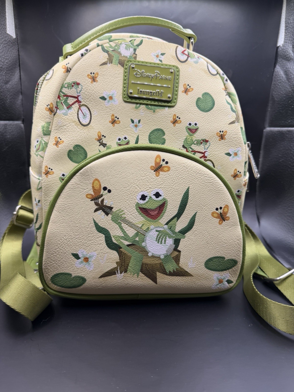 Pre-Owned Kermit The Frog Loungefly Bag Disney Parks Mini Backpack