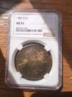 1881 S MS63* NGC Morgan  graded rainbow🌈 toner