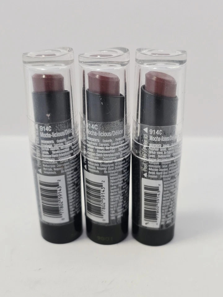 Lote de 3 Lápices Labiales Wet n Wild Mocha-Licious E914C Megalast Color Nuevo Sellado Foto 2 de 3