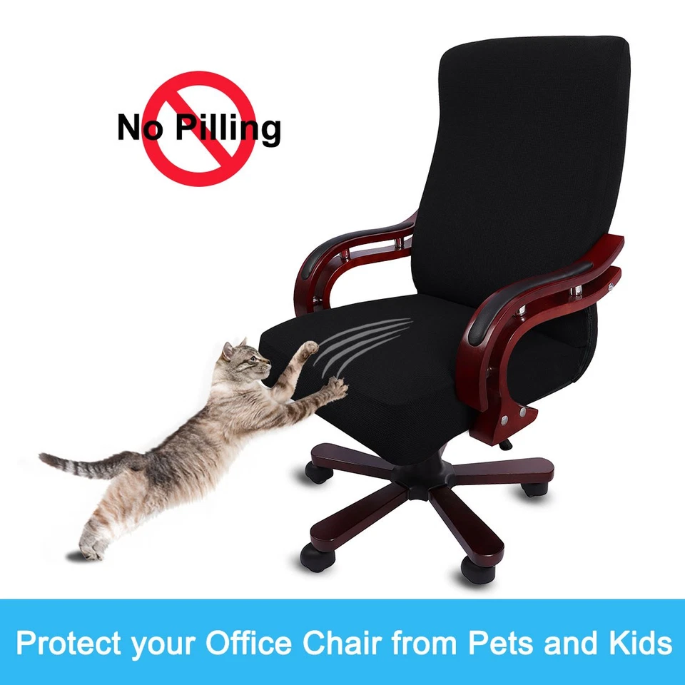 Housse de Chaise de Bureau Extensible Bande Housse de Chaise Ordinateur Chaise - Photo 2/4