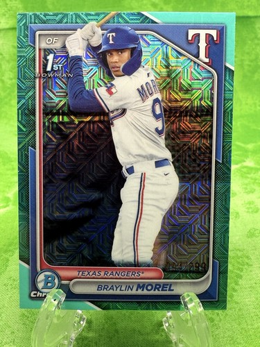 Braylin Morel 1°/299 MOJO - 2024 Bowman Chrome #BCP-192 Texas Rangers - Foto 1 di 12