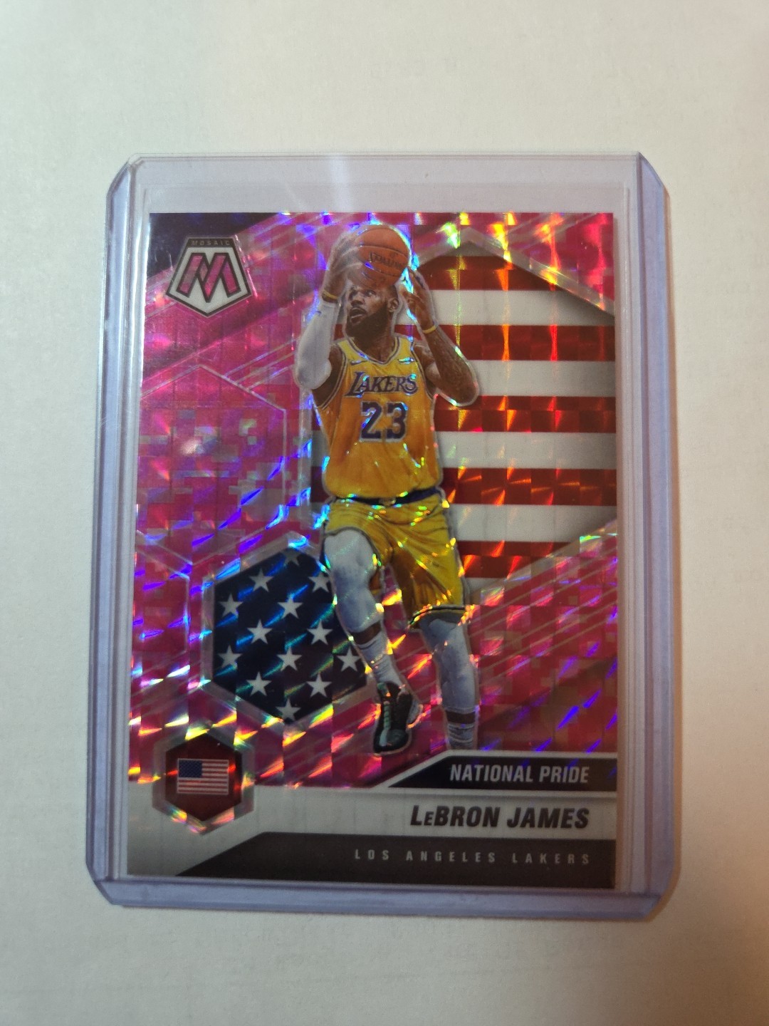 LeBron James 2020 Mosaic #247 National Pride - Pink Camo Price
