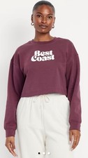 Old Navy Women s Dynamic Fleece Oversized Crop Sweatshirt Size M Dark Sepia