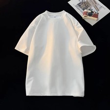 2026 New Unisex 200g Heavy Cotton T Shirt Full Shoulder Short Sleeve Loose Coupl