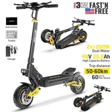 2400W Electric Scooter for Adult 48V20.8AH 37Miles 37MPH 10'' Off-road E-Scooter