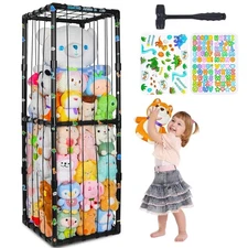 FIOBEE Stuffed Animals Storage Zoo Thicken PVC Tube Kids Toy Large, Black 