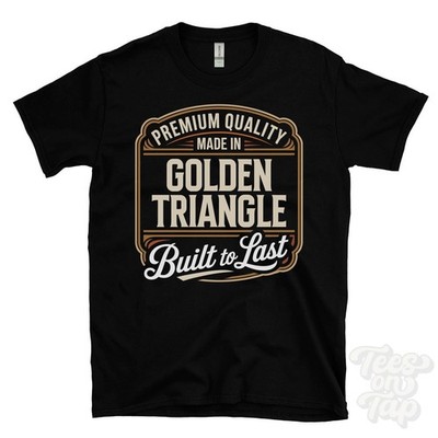 MADE IN GOLDEN TRIANGLE PREMIUM QUALITY BUILT TO LAST T-SHIRT norwich england