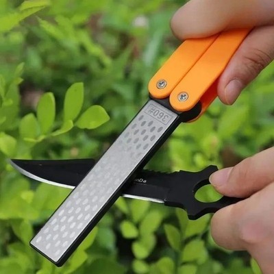 Portable Folding Pocket Knife Sharpener Double-Sided Diamond Sharpening Tool