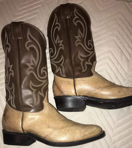 Mens Western Chico Arts Handmade Cowboy Leather Boots. Size 10. EUC - 第 1/11 張圖片