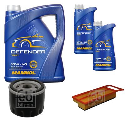 FEBI BILSTEIN Inspektionspaket 7L MANNOL Defender 10W-40 für Fiat Idea 350_ 1.9