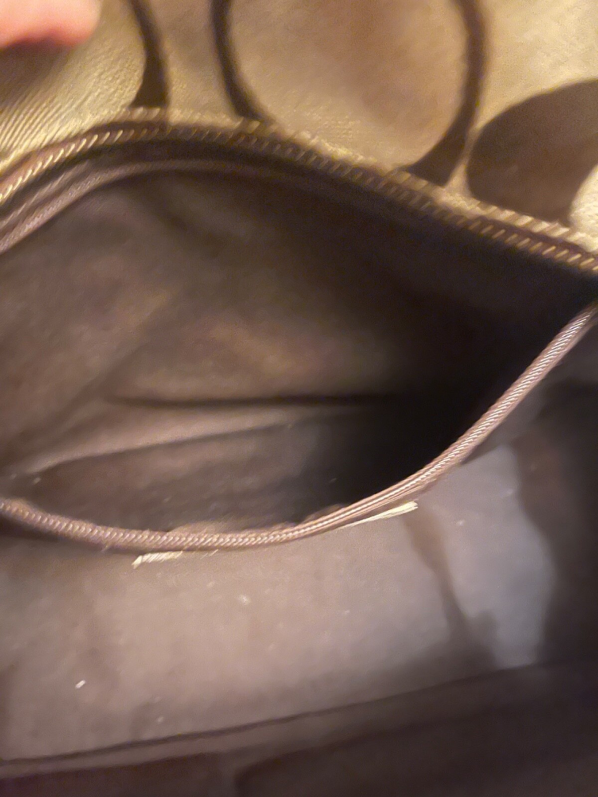 Coach handle/tote Handbag tan coach signature pat… - image 16