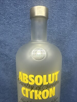 AWESOME ABSOLUT VODKA CITRON DISPLAY BOTTLE 20” 7 LBS 12OZ GLASS