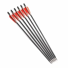 6PCS 17" Carbon Crossbow Arrow OD 8.8mm Halfmoon Shape Feather F Archery Hunting