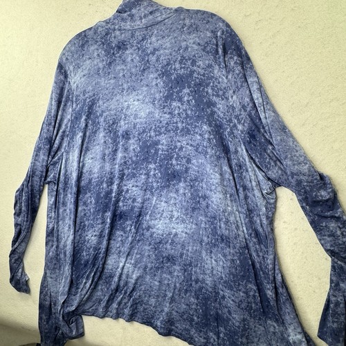 Cardigan tunica lunga aperto LOGO Lori Goldstein donna taglie forti 3X tie dye - Foto 9 di 11