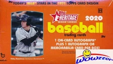 2020 Topps Heritage Minor League Baseball Factory Sealed HOBBY Box-2 AUTO/MEM 