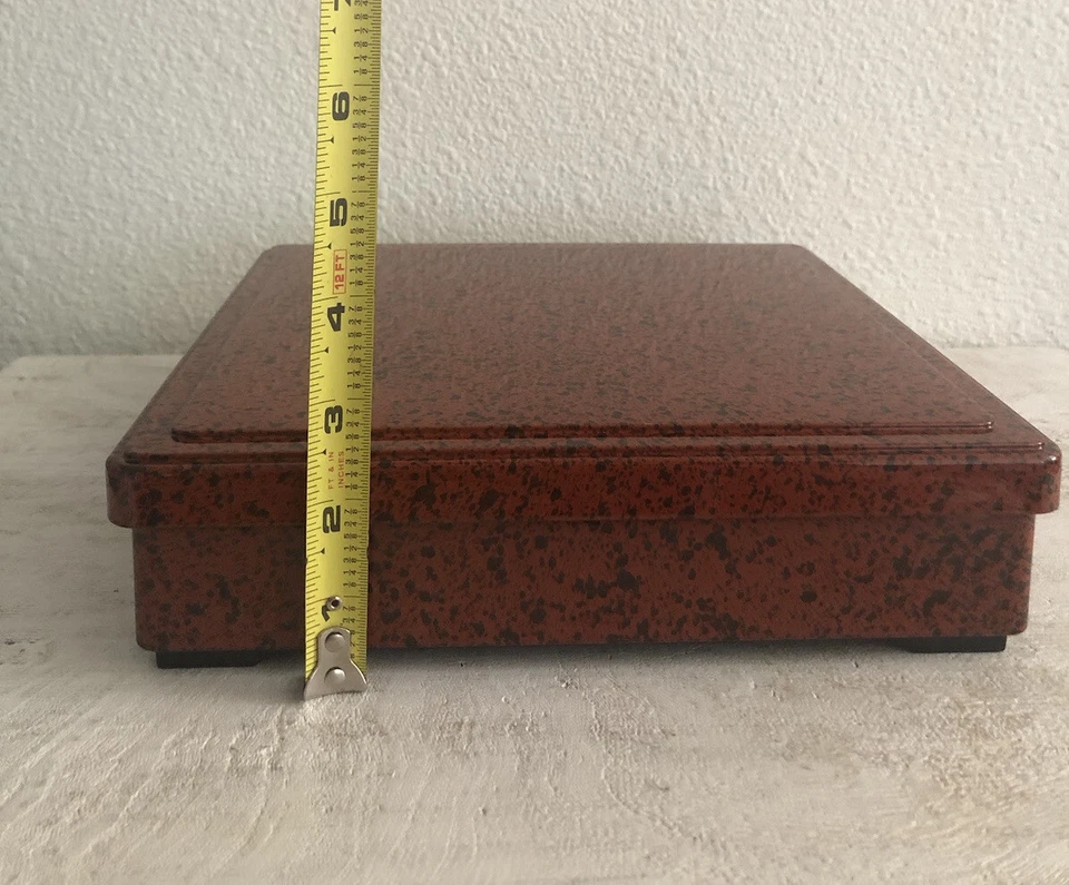 "Caja Bento vintage 5 compartimentos roja con motas negras para servir japonés 3x9x9""" Foto 4 de 4