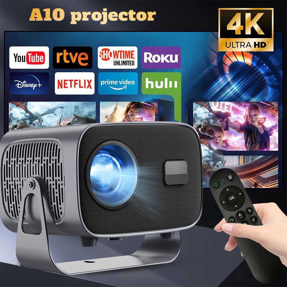 4K Mini Projector 12000 Lumen LED 1080P WiFi Bluetooth UHD Portable Home Theater-image
