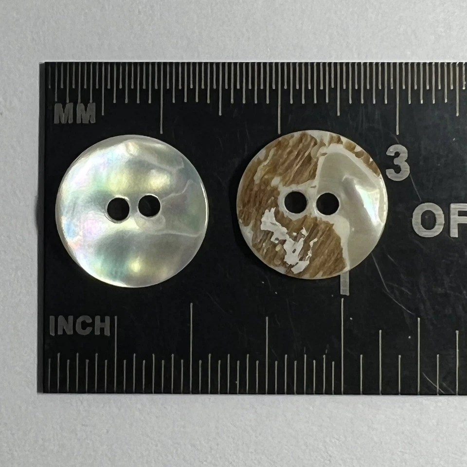 White Rainbow "Real" Abalone MOP Shell Sustainable Button 13mm 18mm 21mm 2hole - Image 3 of 4