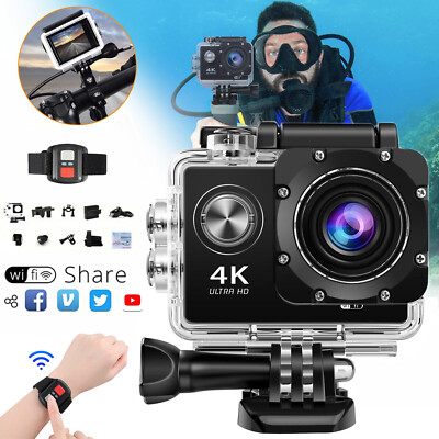 4K Sport Aktion Wasserdicht Kamera WiFi Helmkamera Unterwasserkamera Camcorder