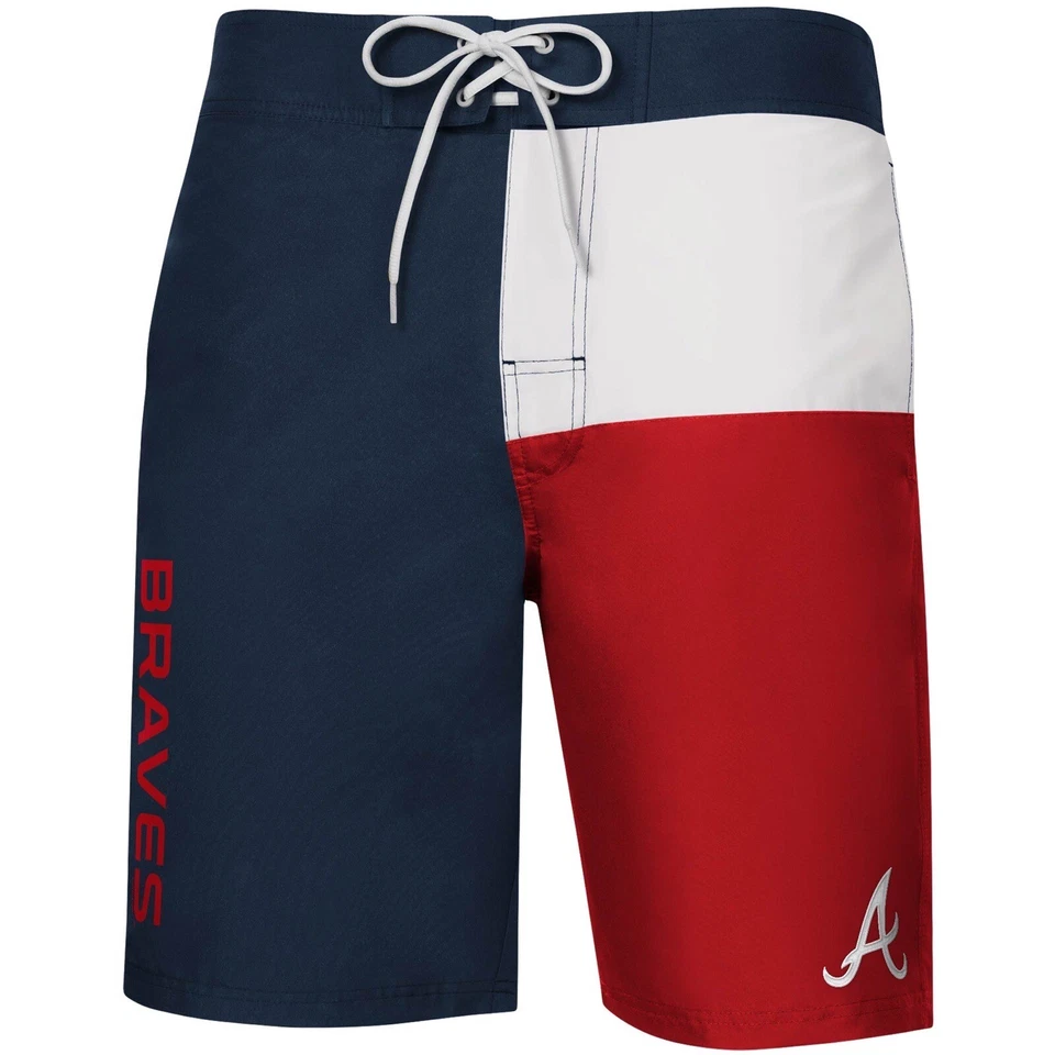 Atlanta Braves G-III Carl Banks Breeze Color Blocked Swim Short Trunks Size L - Image 2 of 3