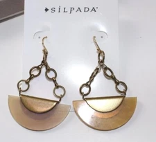 SILPADA Brass Earrings ~Eclipse ~NEW~ KRW0028 ~ Horn