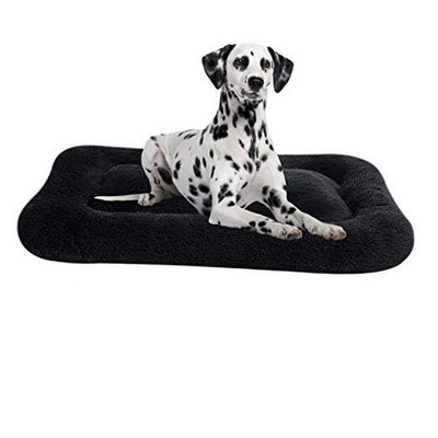  Deluxe Plush Dog Bed Pet Cushion Crate 41.0''L x 28.0''W x 3.9''Th Black