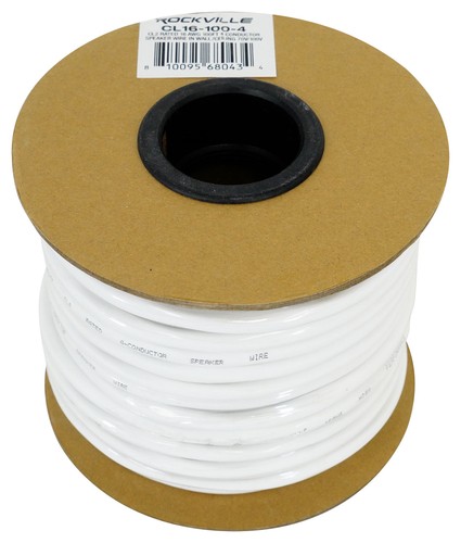 Rockville CL16-100-4 CL2 Rated 16 AWG 100' 4 Conductor Speaker Wire In Ceiling