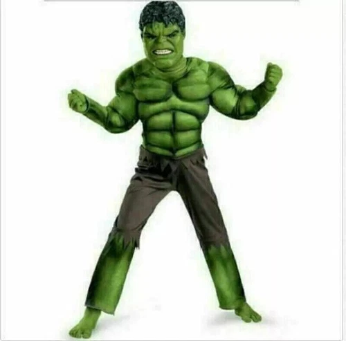 UK Hulk Fancy Dress Kids Boys Deluxe Incredible Marvel Avengers Cosplay Costume - Picture 6 of 19