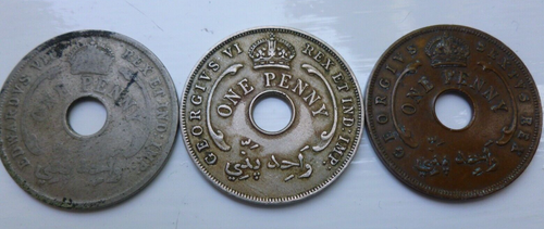 3 x British West Africa One Penny Coins 1936 - 1952 Edward VIII George V1 - Picture 2 of 8