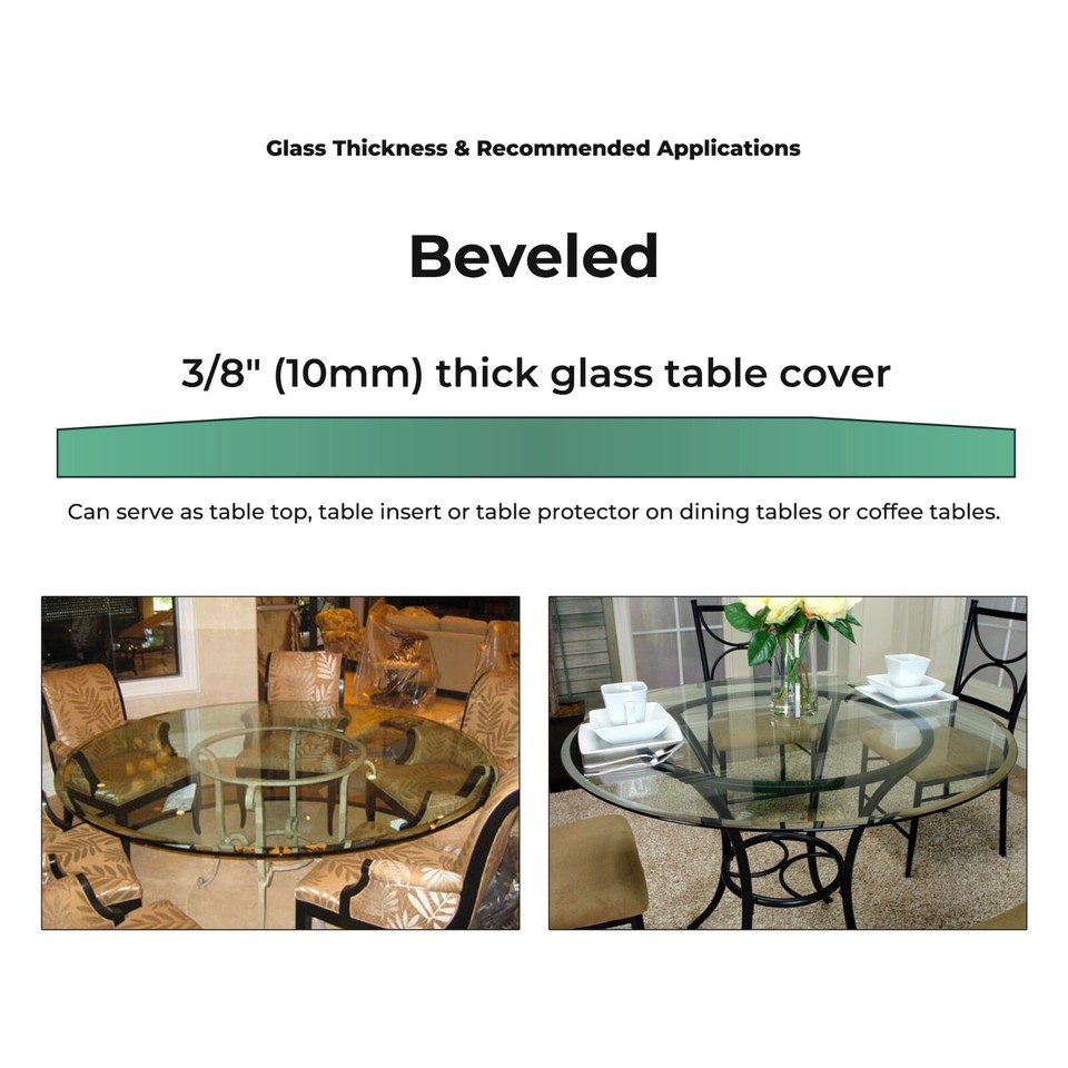 Beveled Edge 48 Glass Table Top Glass Table Top 24