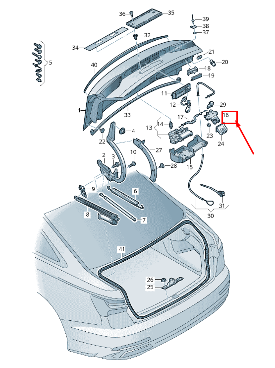 AUDI A6 C8 Rear Trunk Lid Latch 4K0827503 NEW GENUINE