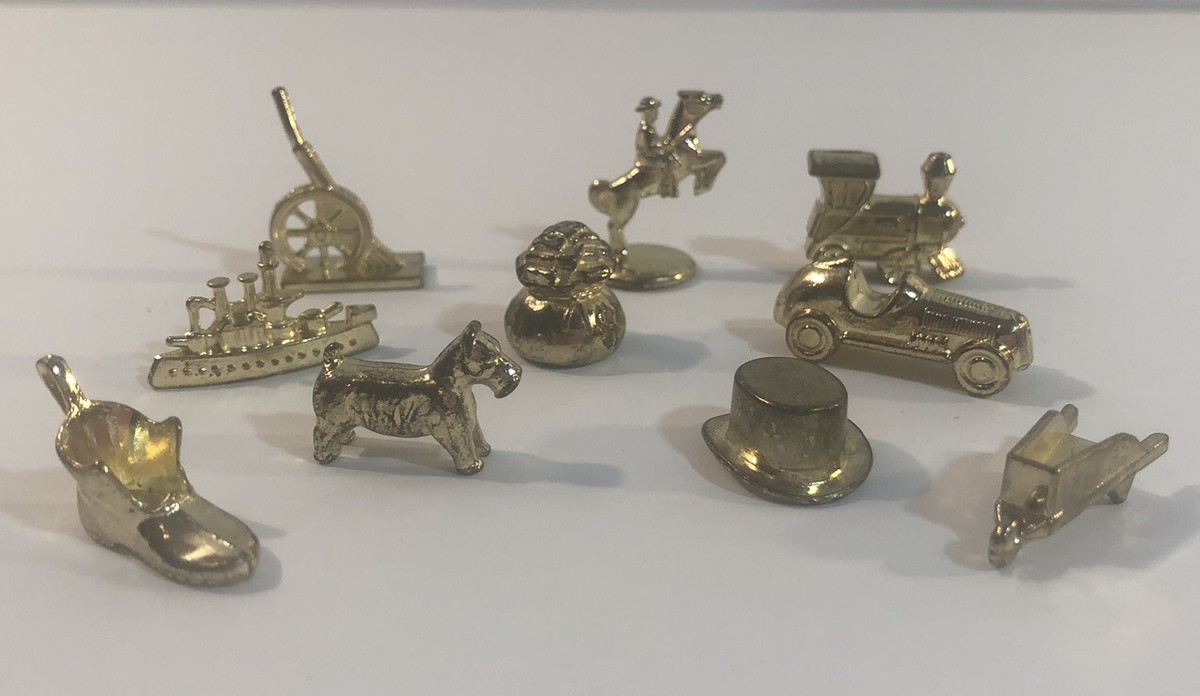 Monopoly Deluxe Edition Replacement Parts Pieces Toy Gold Vintage
