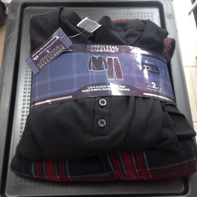 Essential Loungewear By Seven Apparel, Piece,Thermal Men’s Pajama Set  Size 2XL