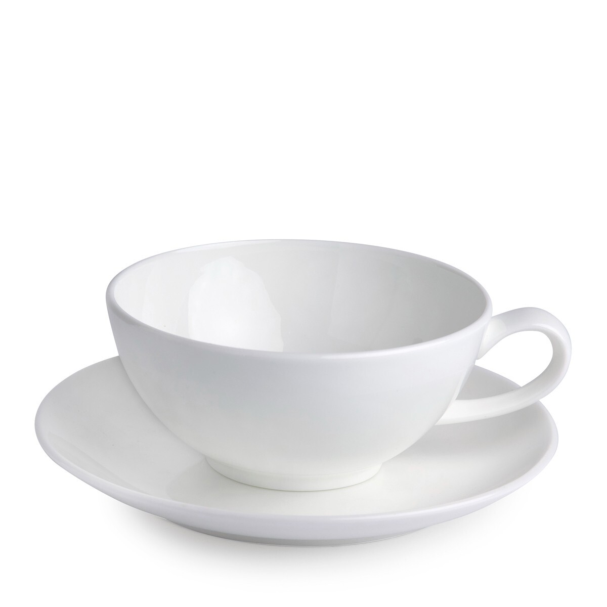 Sabine Taza de Té Grande con Platillo 0,25L Fine Hueso China Porcelana Blanco