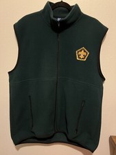 WOODBADGE Boy Scout Gilwell Polyester Fleece Vest Size XL Forest Green