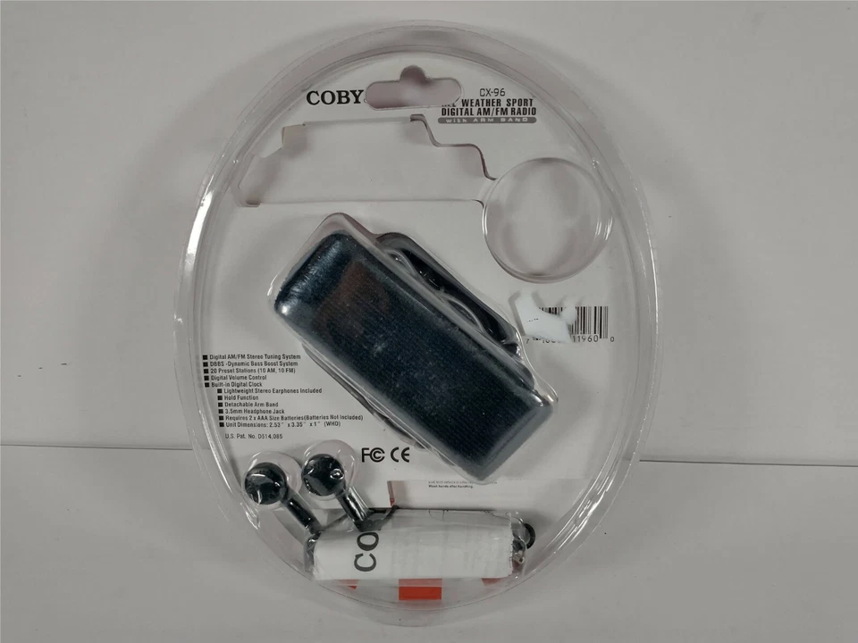 Coby Portable AM FM Digital Tuning Radio Arm Band Splash Resistant CX-96 Sealed - Image 2 of 2