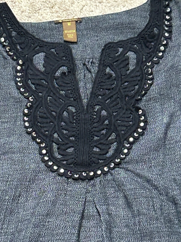 Cooper Key Womens Shirt Size Medium Multicolor Embellished Classic Dressy - Image 4 of 4