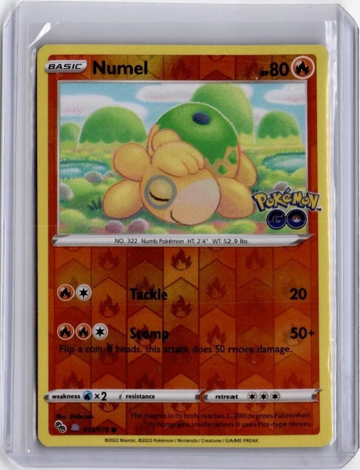 Pokemon GO TCG Reverse Holo Ditto Bidoof Numel Spinarak Peelable 4 Card