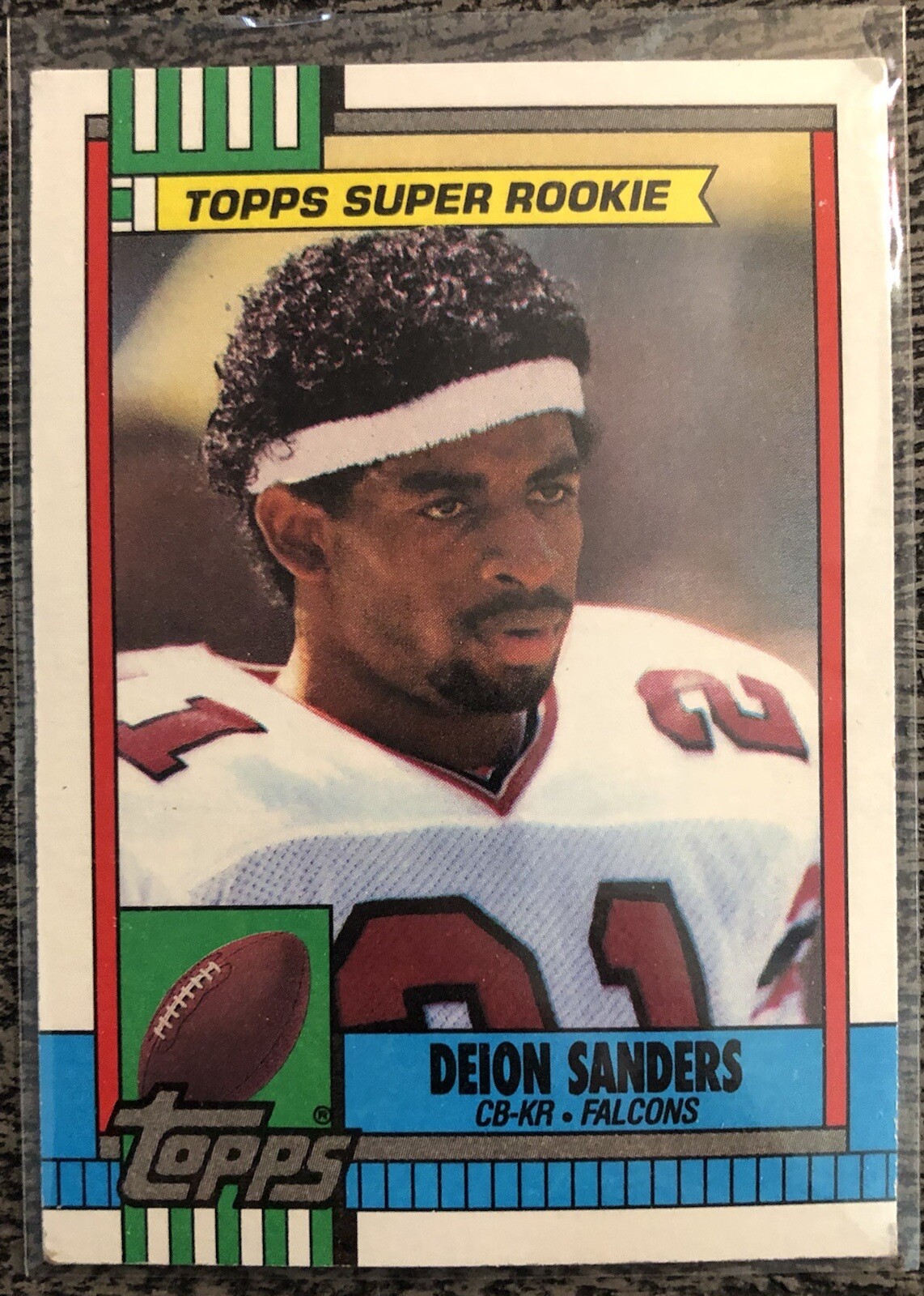 Deion Sanders Atlanta Falcons 1990 Topps Super Rookie Football Card #469