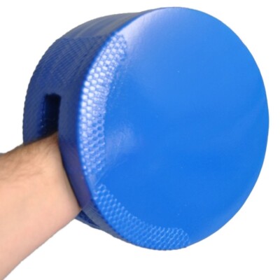 TEKKA BUDO Handpratze Soft Double Rund 20 cm, Zweiseitige Pratze weich blau