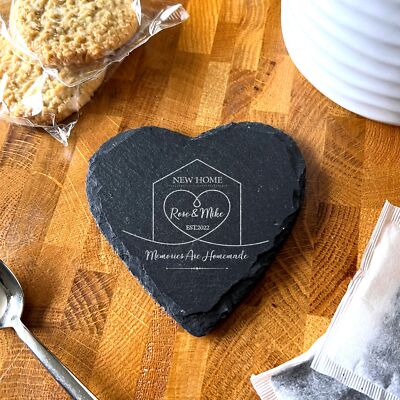 Personalisierte Untersetzer Herz Schiefer New Home Haus Kritzeln Erinnerungen hausgemacht Geschenk