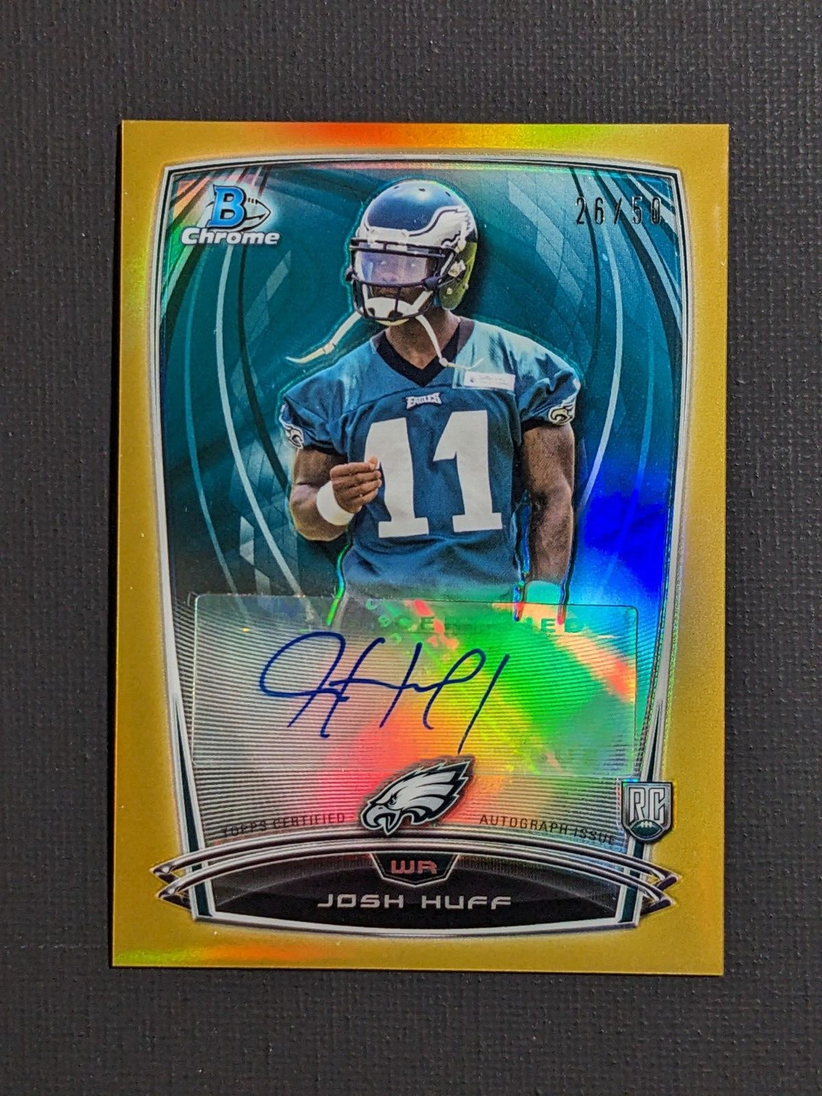 Josh Huff Bowman Chrome Rookie Autograph #93 Gold Refractor