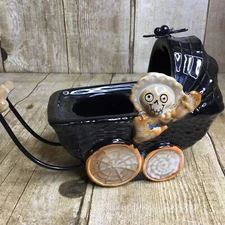 Yankee Candle Boney Bunch Baby Carriage Halloween Skull Tea Light Candle Holder