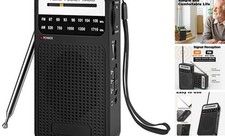 Portable Radio AM FM with Best Reception, Transistor Radio with Loud Black