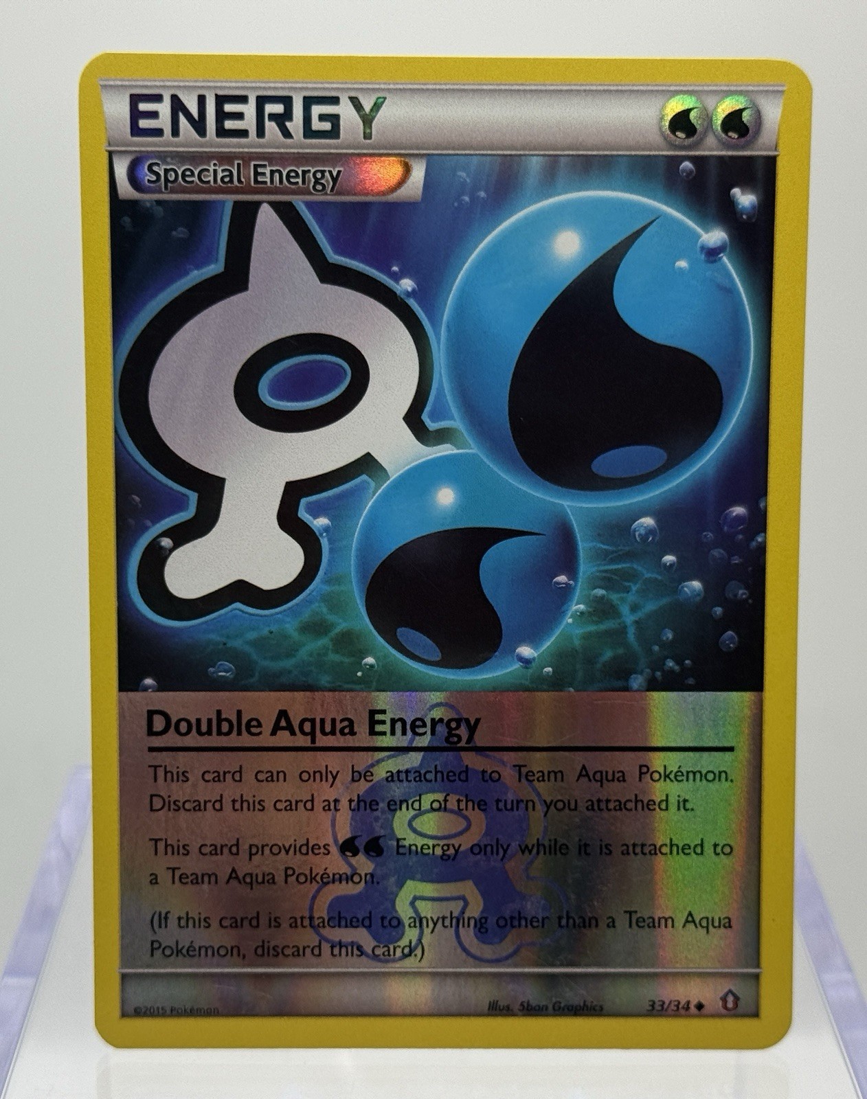 2015 Pokemon TCG XY Double Crisis -Double Aqua Energy- Reverse Holo UC 33/34